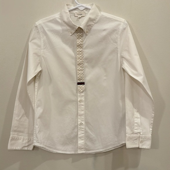 Gucci kids button up shirt with logo detail size 6